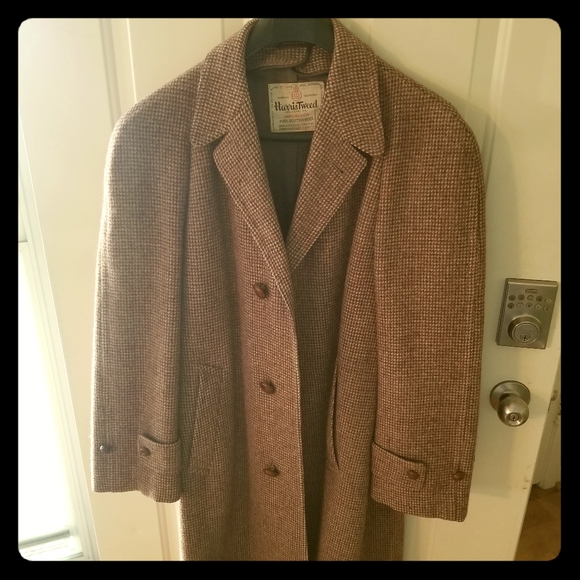 Harris Tweed Wool Overcoat - Picture 1 of 9